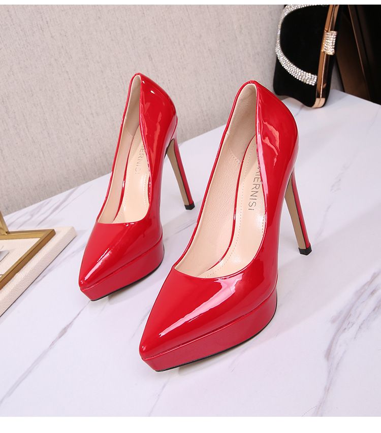 Pointed Toe Pumps Career Stilettos High Heels Women's Leather Shoes High Heels