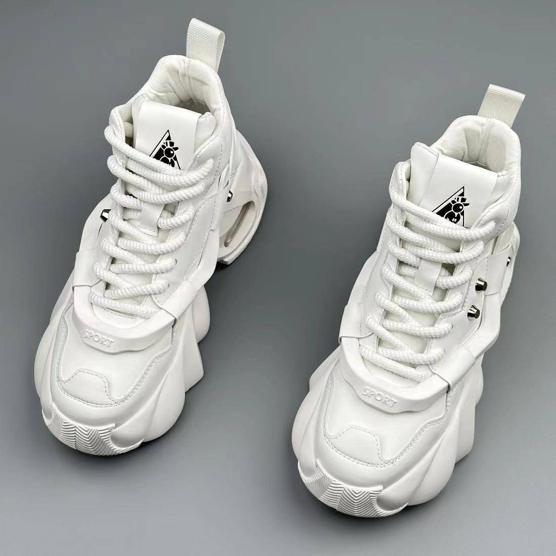 Men's shoes high-top shoes men's new trend of wear-resistant old dad shoes leather fashion casual heightening sports tide shoes