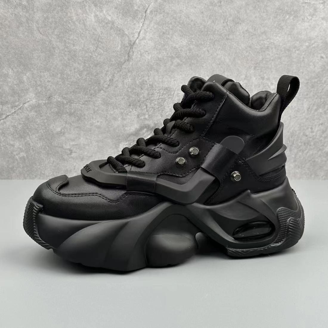 Men's shoes high-top shoes men's new trend of wear-resistant old dad shoes leather fashion casual heightening sports tide shoes