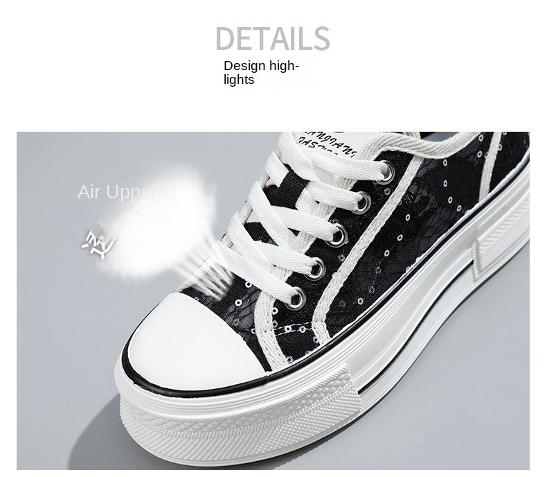 New Mesh Shoes Women's  Spring and Summer Casual Women's Shoes Thick Sole Increased Breathable Pattern All-Matching Student