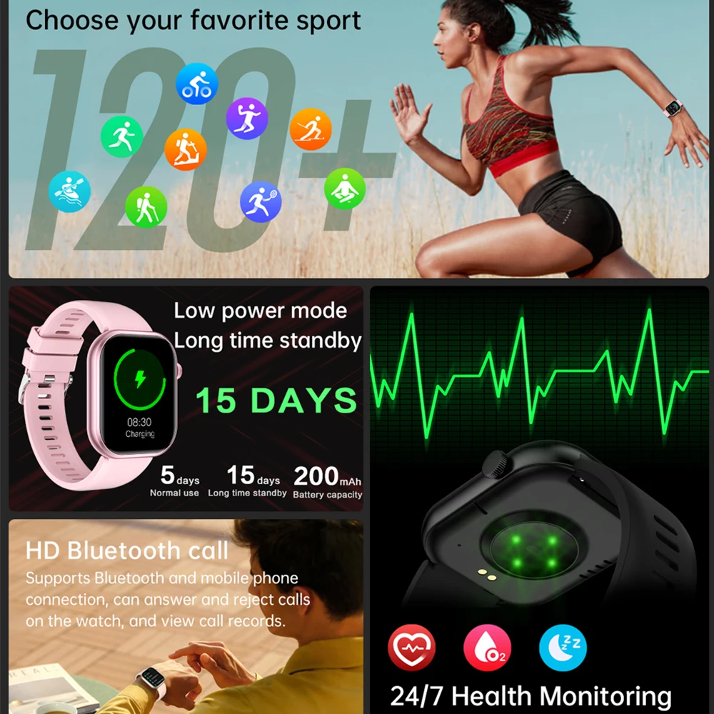 Ladies Smart Watch G20 Women Call Custom Dial Smartwatch Men Waterproof Bluetooth Music Watches Full Touch Bracelet Clock