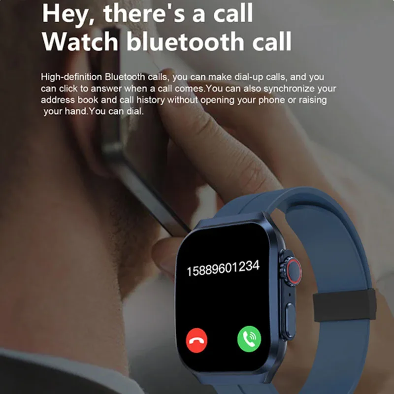 3D Curved Screen Smartwatch Bluetooth Call Waterproof Sports Smart Watch Blood Oxygen Heart Rate Healthy Fitness Watch Men