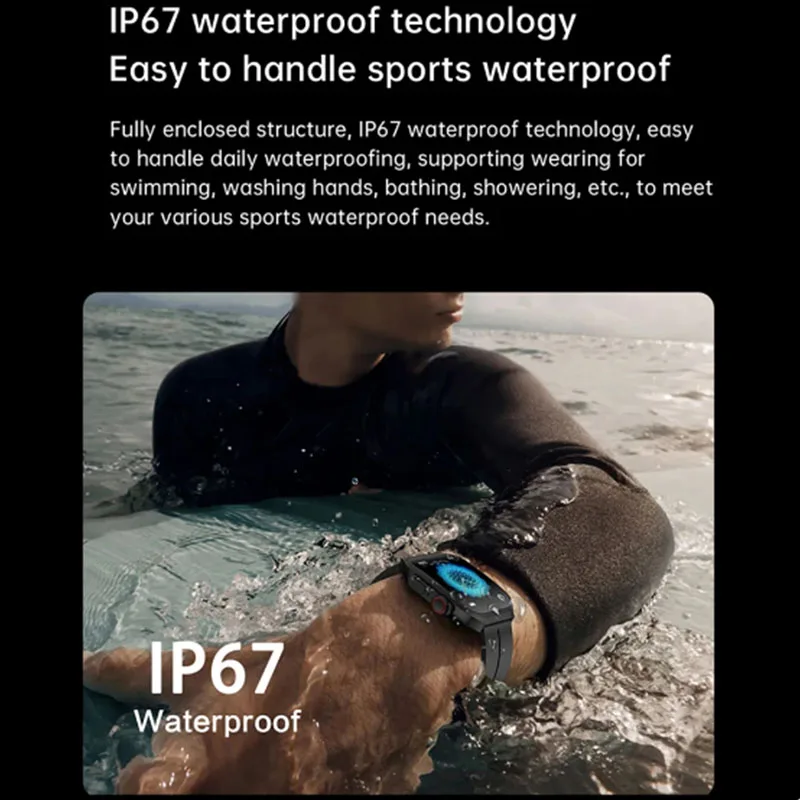 3D Curved Screen Smartwatch Bluetooth Call Waterproof Sports Smart Watch Blood Oxygen Heart Rate Healthy Fitness Watch Men