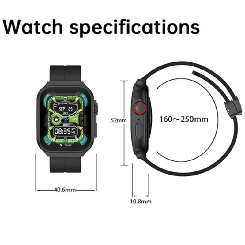 3D Curved Screen Smartwatch Bluetooth Call Waterproof Sports Smart Watch Blood Oxygen Heart Rate Healthy Fitness Watch Men