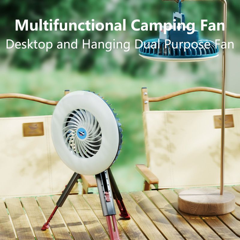 Portable Camping Lamp USB LED Lighting USB Fan Rechargeable Multi-functional Outdoor/Indoor 2 levels of brightness 3 levels of wind speed