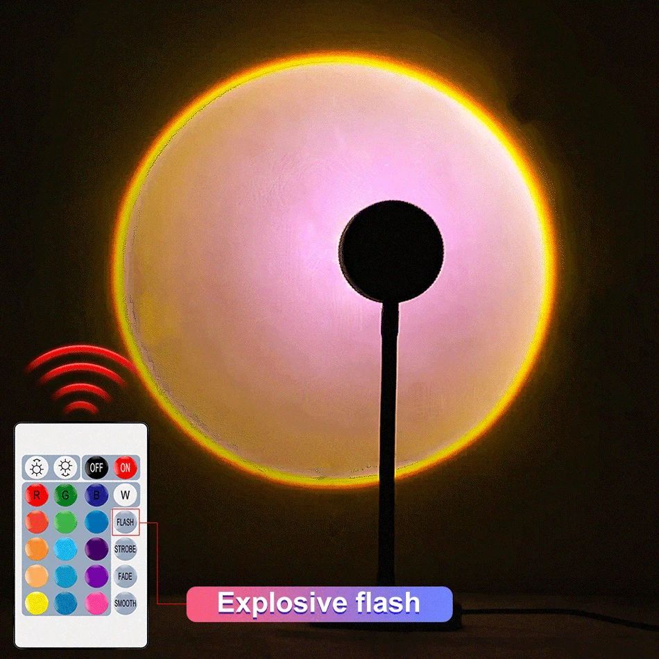 LED Projectors Night Light Backlight Sunset Lamp RGB LED Ring Light Color LED Lamp USB Rainbow Lamp Desk Decoration Home Atmosphere Lighting