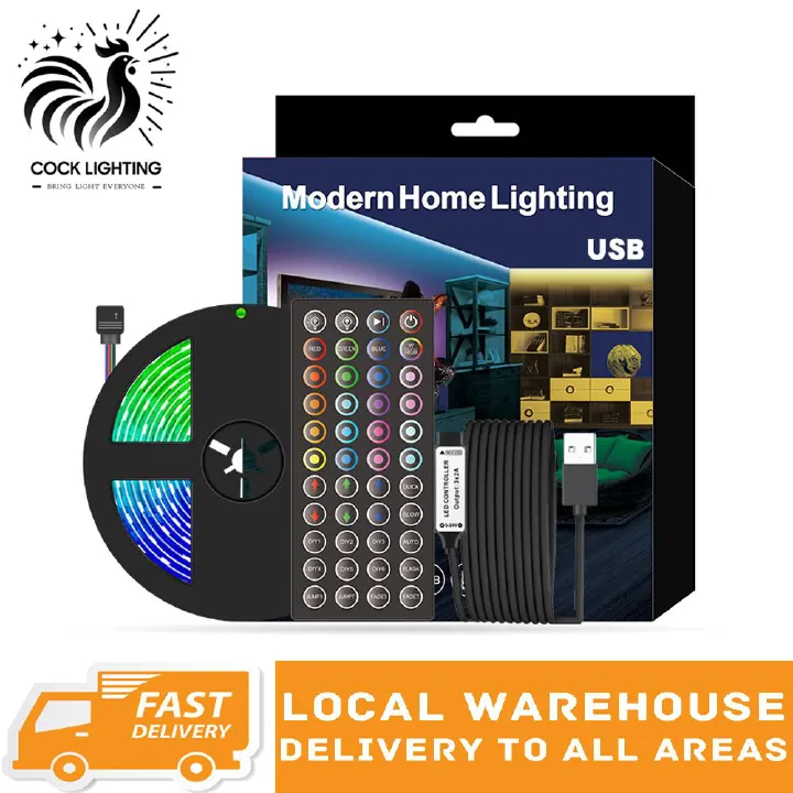 5Meters/16Feet LED Strip Lights 5050 SMD LED RGB Light Color Changing Rope Light with DIY Remote Controller RGB Bulb for TV Backlight Bedroom Room Home Decor Party and Festival