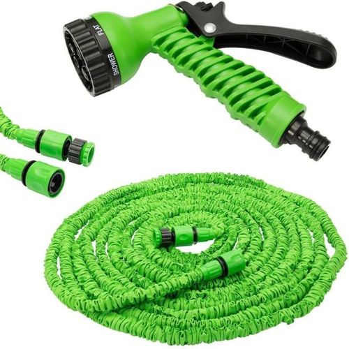 60M Magic Flexible Expanding Water Hose Pipe Perfect for gardens, patios and cars. Innovative design expands to 3 times its original size when water is turned on, fully retracting when water is OFF