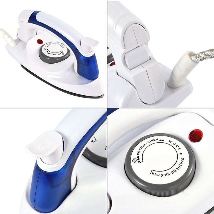 Foldable Travelling Steam Iron Box
Teflon nonstick sole plate Folding handle, Push button to steam 
Temperature control
,rons all fabrics
5:Compact convenient and durable light weight.