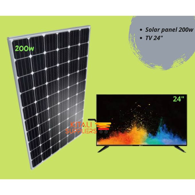 Solarmax 24” Digital TV + Solar Panel 200w Monocrystallin