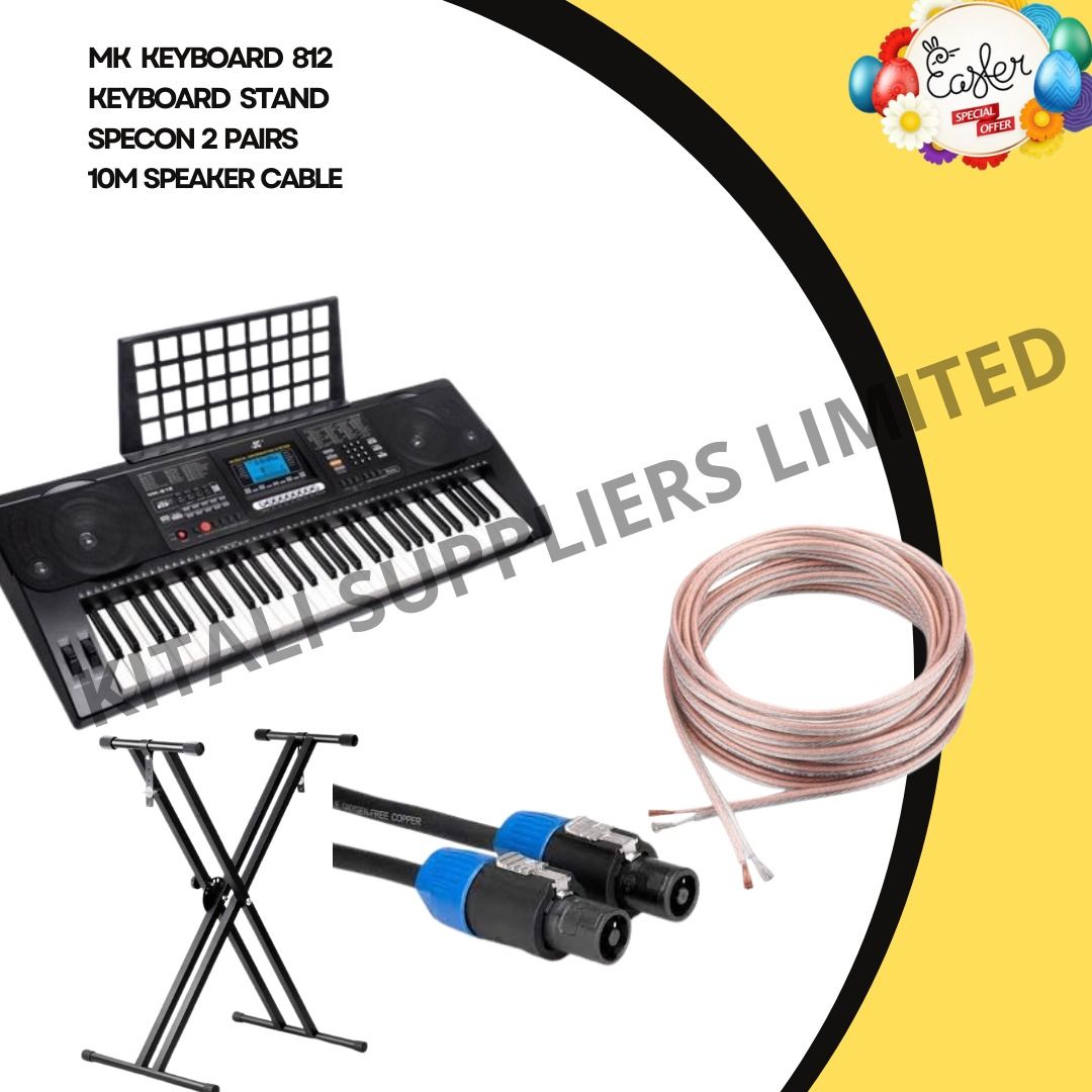 Mk  keyboard 812,  keyboard stand,  2pair specon,  10m speaker cable