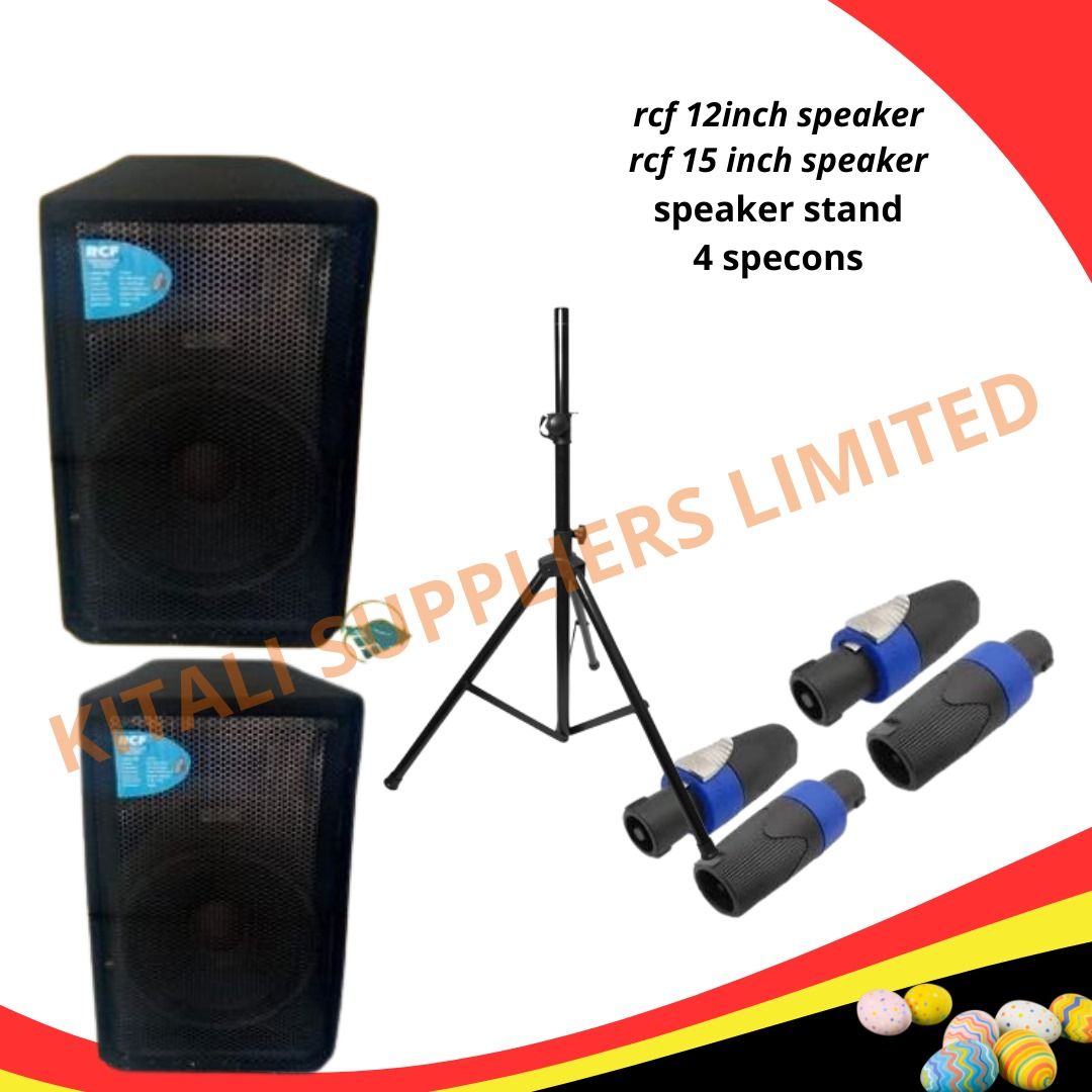 Rcf speaker 12"  1pc  , 15" Rcf speaker 1pc  speaker  stand , 4pair of speckons