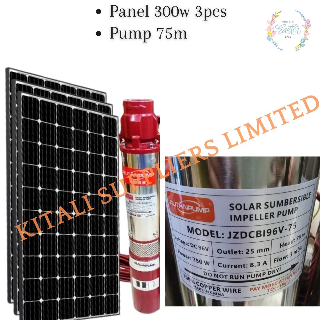 750w solar pump  3pc 300w solar panel  monocrystaline all weather