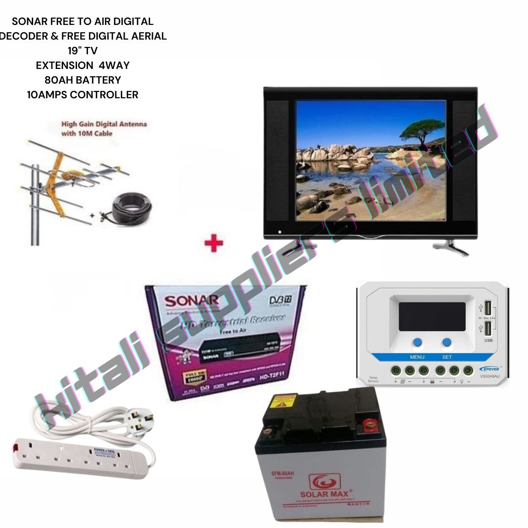 Sonar  decorder,  Digital Aerial,  19" tv digital, 4way extension, 10amps digital controler
