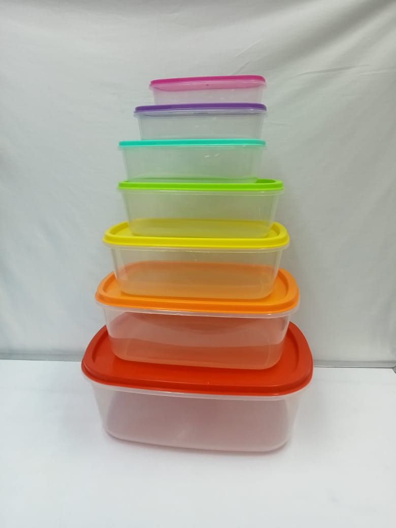 7pcs Fresh Prep Plastic Storage Containers Multicolour