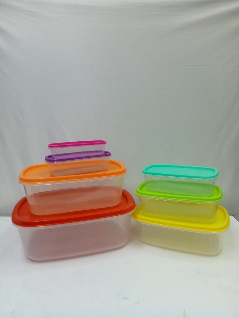 7pcs Fresh Prep Plastic Storage Containers Multicolour