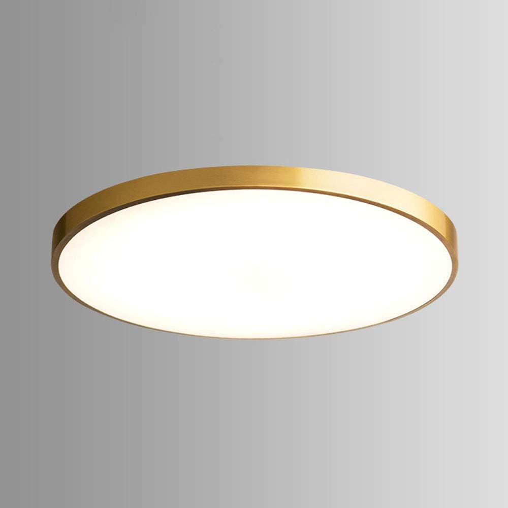 Golden Round Flush-Mounted bright Ceiling Light
