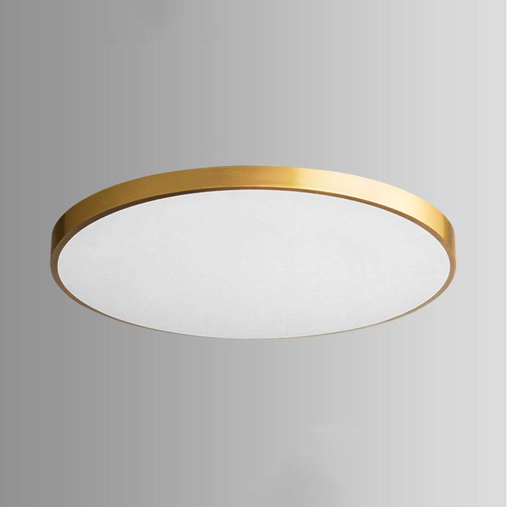 Golden Round Flush-Mounted bright Ceiling Light