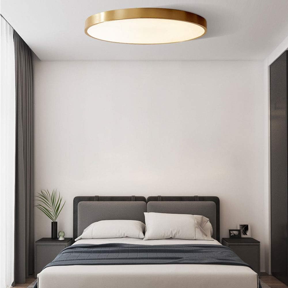 Golden Round Flush-Mounted bright Ceiling Light