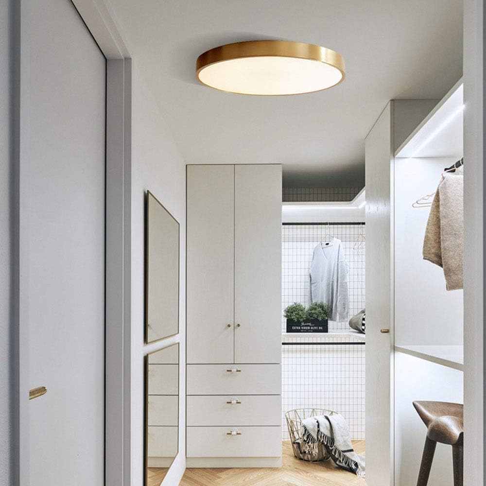 Golden Round Flush-Mounted bright Ceiling Light