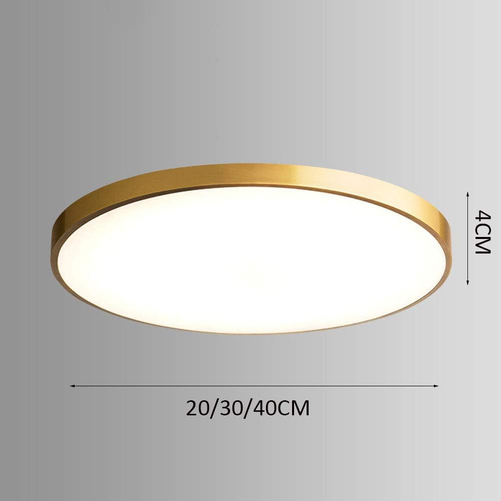 Golden Round Flush-Mounted bright Ceiling Light