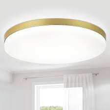Golden Round Flush-Mounted bright Ceiling Light