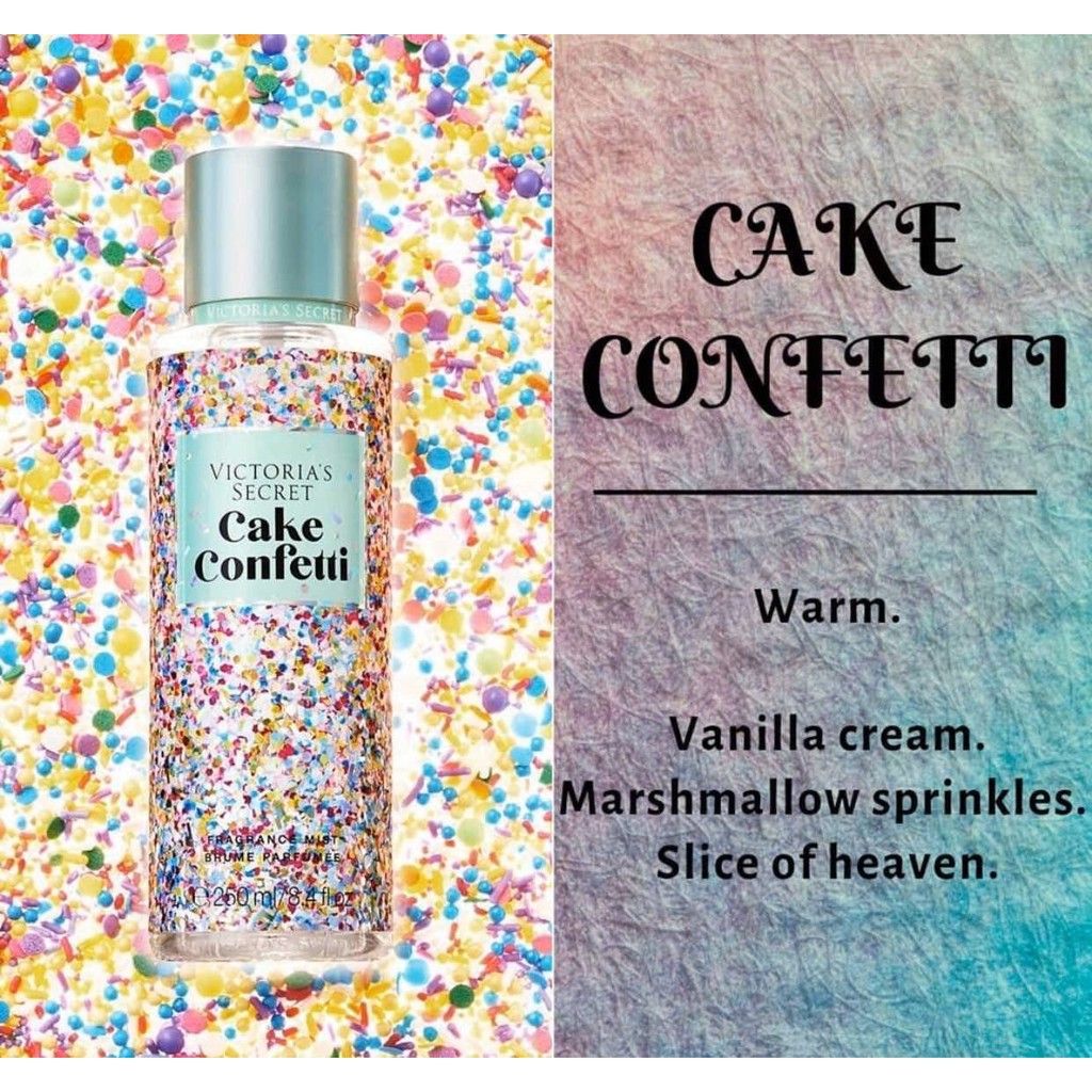 Victoria's Secret Cake Confetti Body Spray, Fine Fragrance Mist.