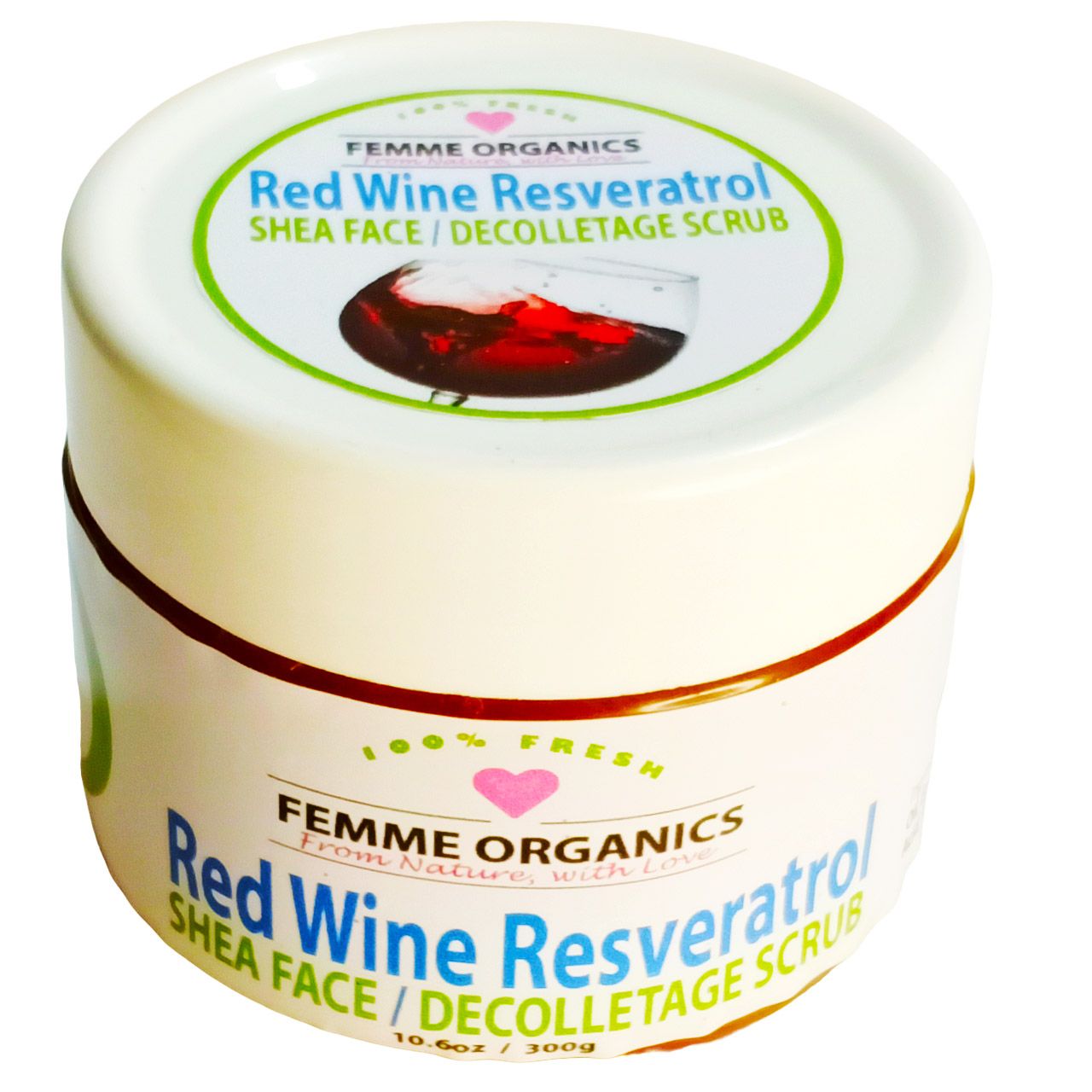 Femme Organics Red Wine Resveratrol Shea Face & Decolletage Scrub
