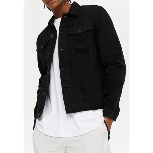 Cladshati Men's Classic Black Denim Jacket