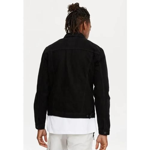Cladshati Men's Classic Black Denim Jacket