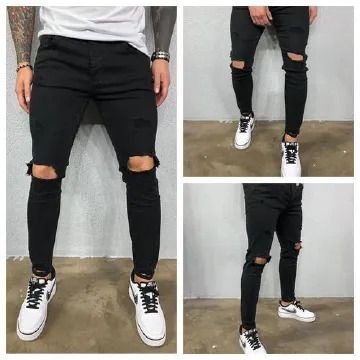 Fashion Original Non fading Rugged one cut Jeans For Men size 30-38   - Total BlackThis trouser is Stretching and breathable hence easier movement.