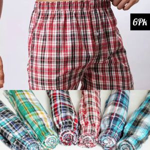 Generic 6Pcs Finest Quality Pure Cotton Checked Men's Boxers Very Comfortable Plaid Men Underwear