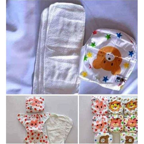 Fashion NEW arrival High quality Pure Cotton Baby Diapers Baby Cloth Diapers Children Washable Breathable Absorbent Adjustable Diaper one size Pants with 4 cotton liners Boys and Girls themes.