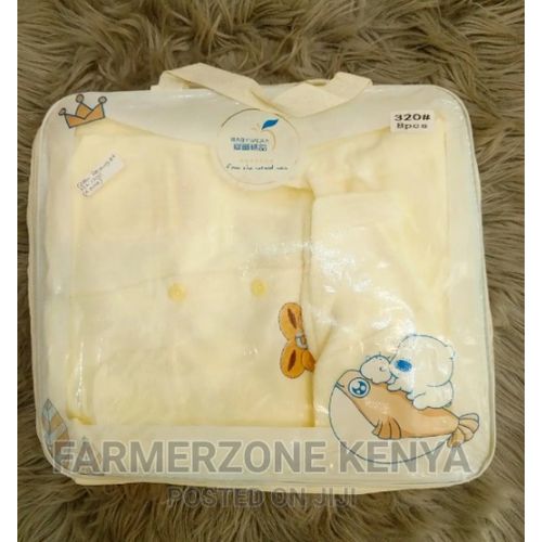 Fashion NEW ARRIVAL High quality cotton NEW BORN Girl/Boy 8 piece receiving set  for a Newborn made of 100% cotton blue for boys and pink for girls sizes 0-3 months, 3-6 months, 6-9  and 9-12 months