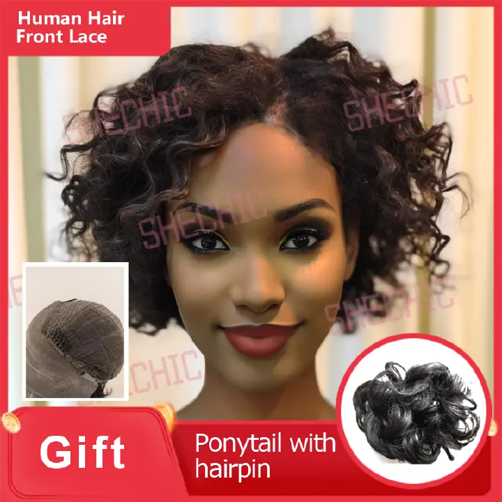 Human Hair Wigs  for Women  Curly Short Human Hair Wigs Lace Short Wigs And Girls Gift