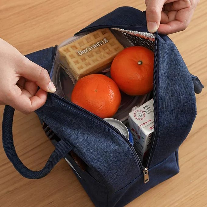 Insulated Thermal Food Bag Black Small Cool Bag Bento Lunchbox Thermos Lunch Bags Keep Food Cooler or Warmer for Men Women Adults School Work