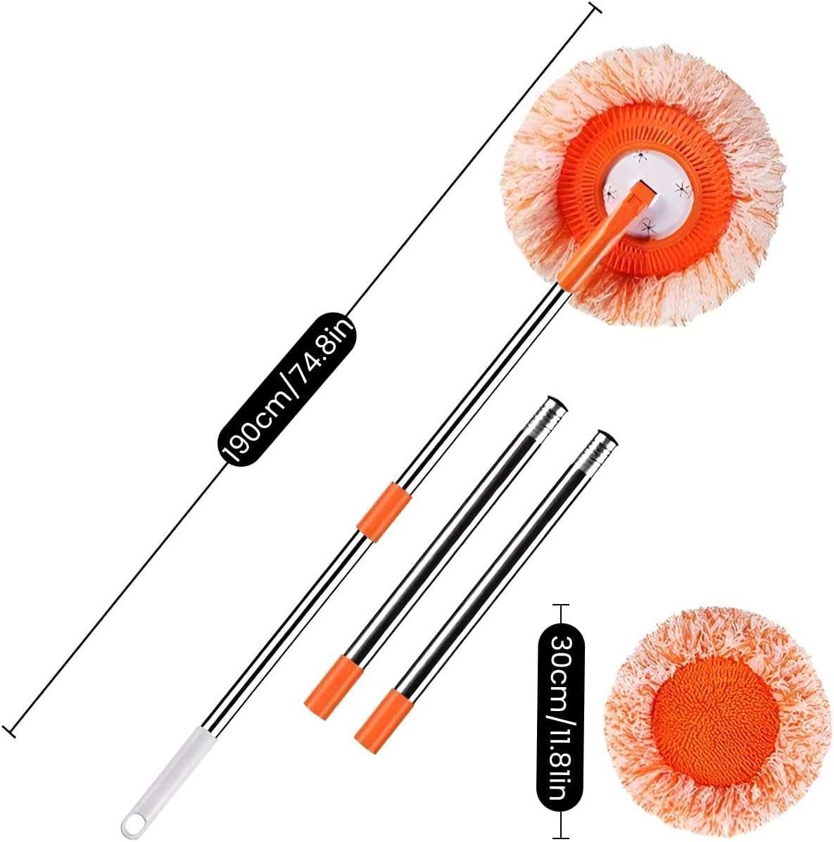 360° Rotatable Adjustable Cleaning Mop Extendable Wall Cleaning Mop, Spin Mop for Floor Cleaning, Wall Cleaning Bathroom Cleaning Household Supplies