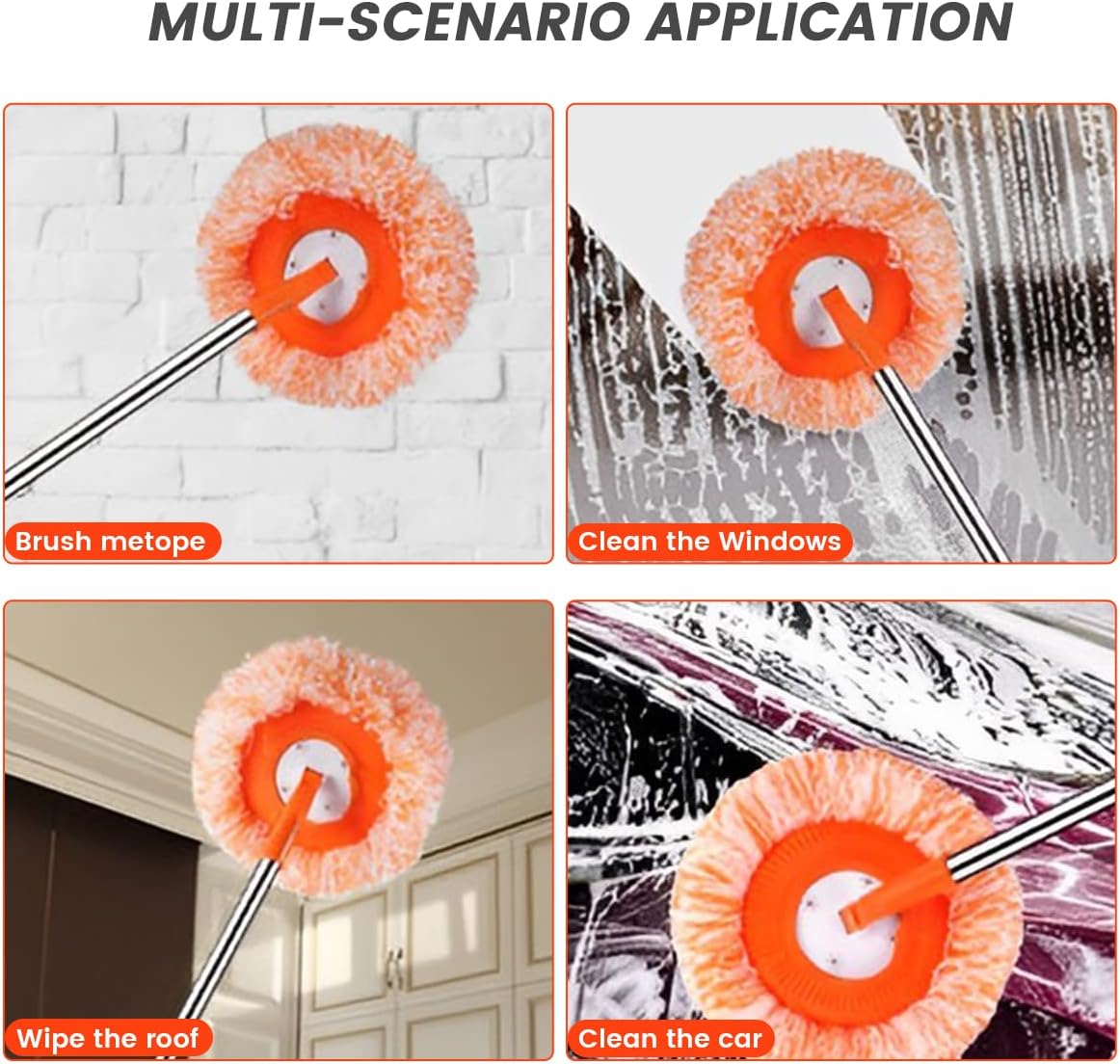 360° Rotatable Adjustable Cleaning Mop Extendable Wall Cleaning Mop, Spin Mop for Floor Cleaning, Wall Cleaning Bathroom Cleaning Household Supplies