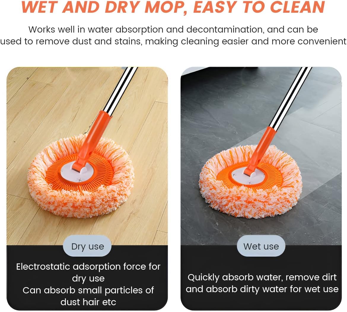 360° Rotatable Adjustable Cleaning Mop Extendable Wall Cleaning Mop, Spin Mop for Floor Cleaning, Wall Cleaning Bathroom Cleaning Household Supplies
