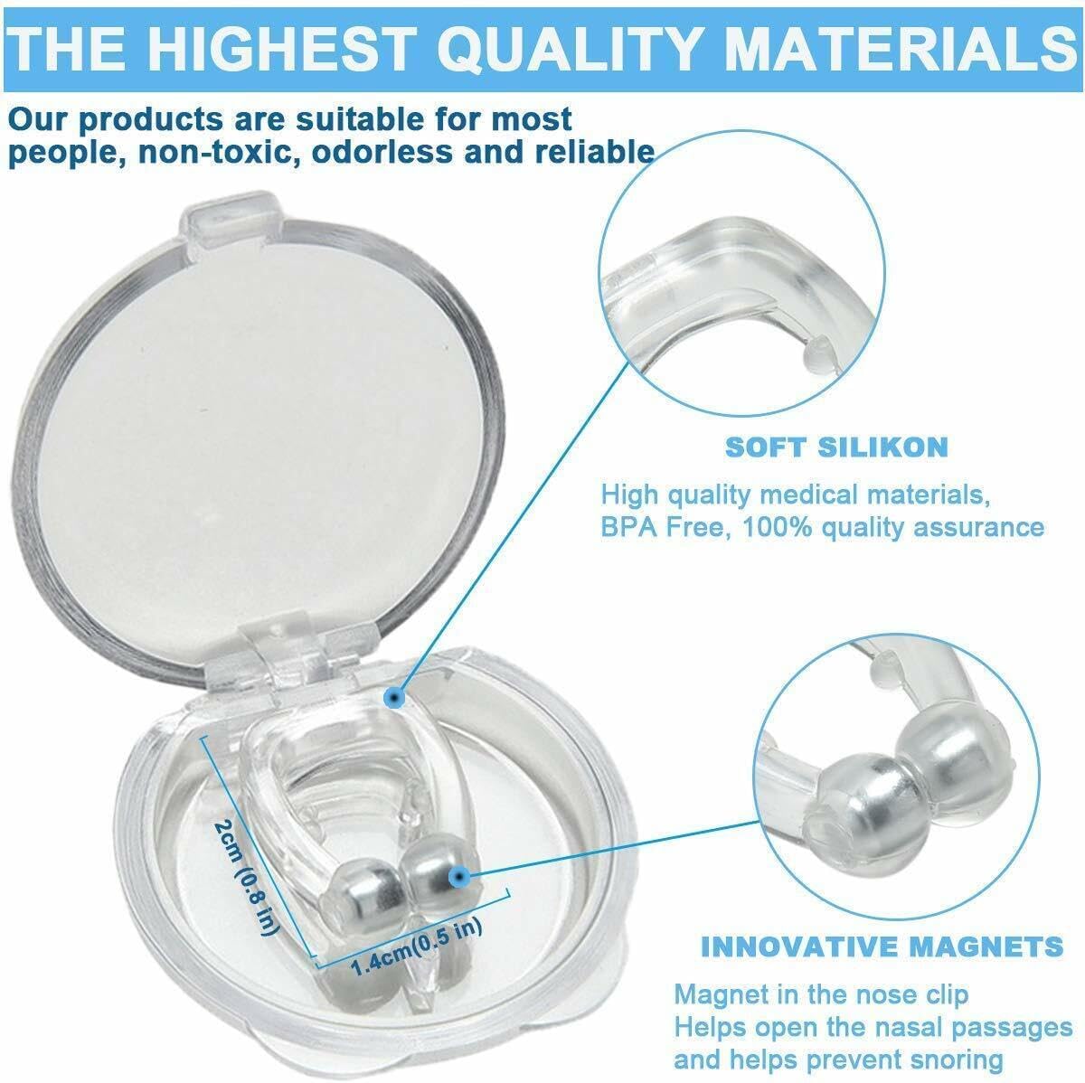 Reusable Magnetic Anti Snore Nose Clip | Silicone Anti Snoring Devices