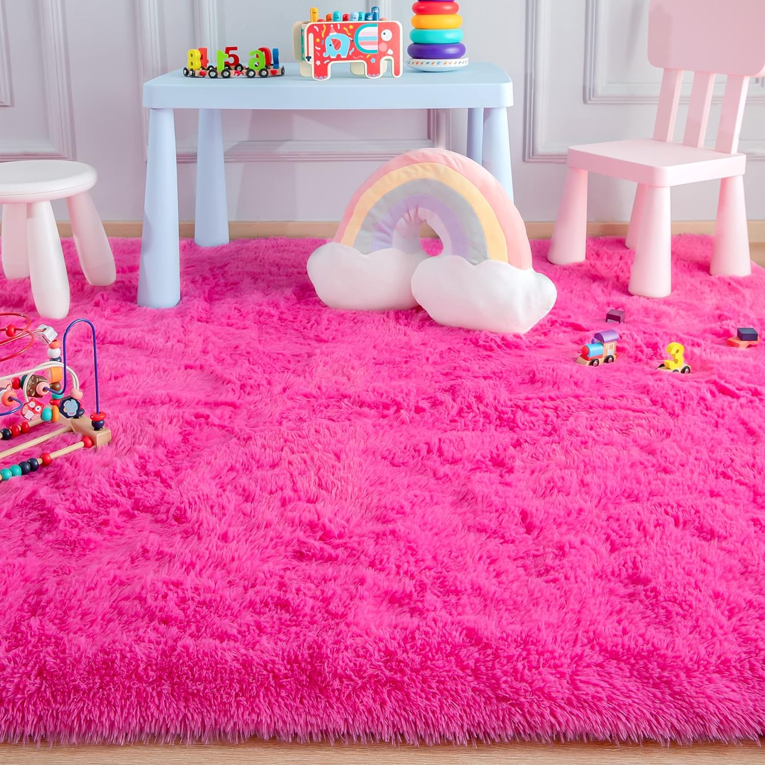 Soft Fluffy Area Rugs for Bedroom Kids Room Plush Shaggy Nursery Rug Furry Throw Carpets for Boys Girls, College Dorm Fuzzy Rugs Living Room Home Decorate Rug