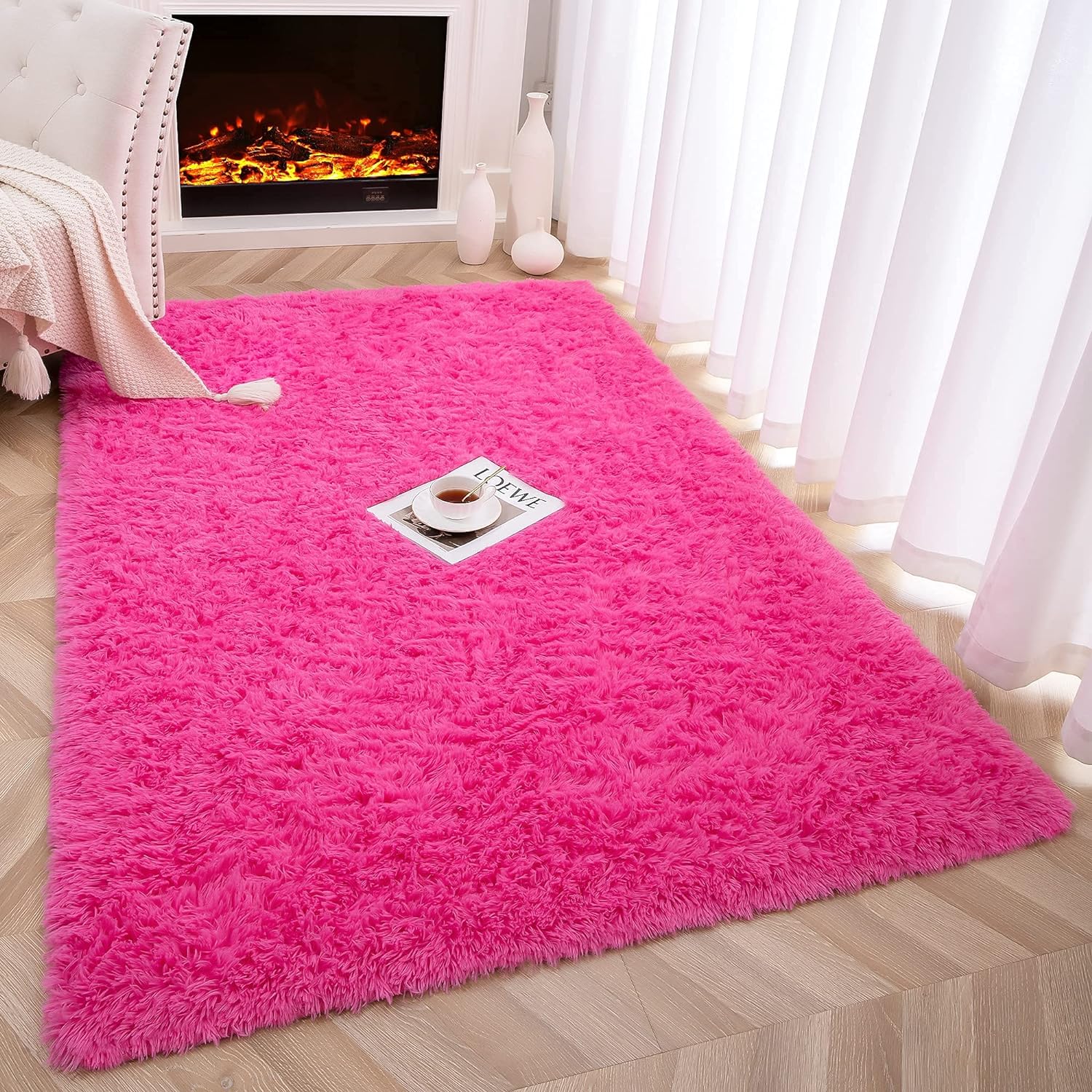 Soft Fluffy Area Rugs for Bedroom Kids Room Plush Shaggy Nursery Rug Furry Throw Carpets for Boys Girls, College Dorm Fuzzy Rugs Living Room Home Decorate Rug
