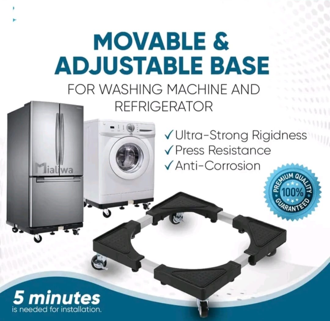 Movable and Adjustable base for fridge, Washing machine, cooker, refrigerator