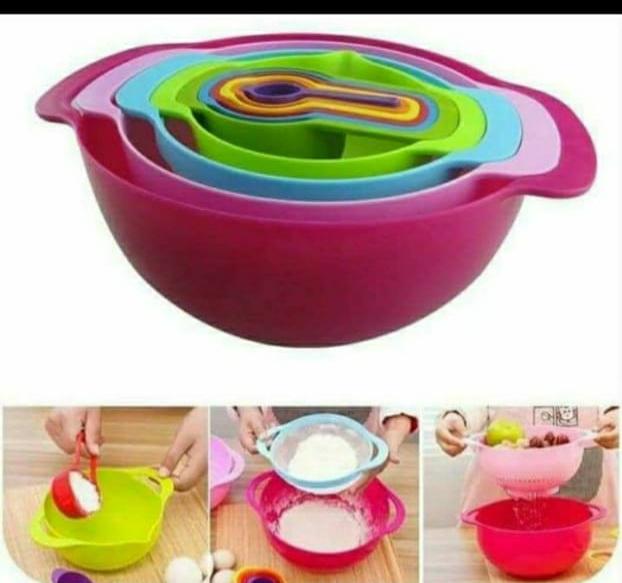 10pcs Cake mixing bowl set
material: plastic BPA free, multicolours