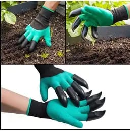 Durable claw gardening gloves pair