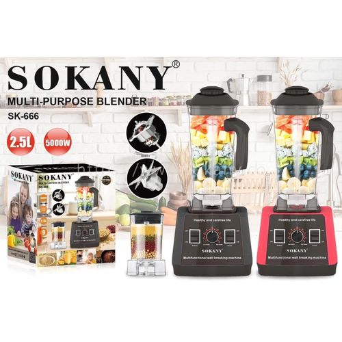 Sokany 2in1 5000 Watts commercial blender - 2.0 litre Jug and grinder Jug