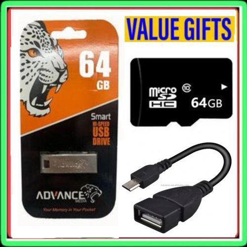 Advance Metallic FlashDrive Disk 64GB // 64 GB USB + OTG For Digital TV ,Laptop,Desktop