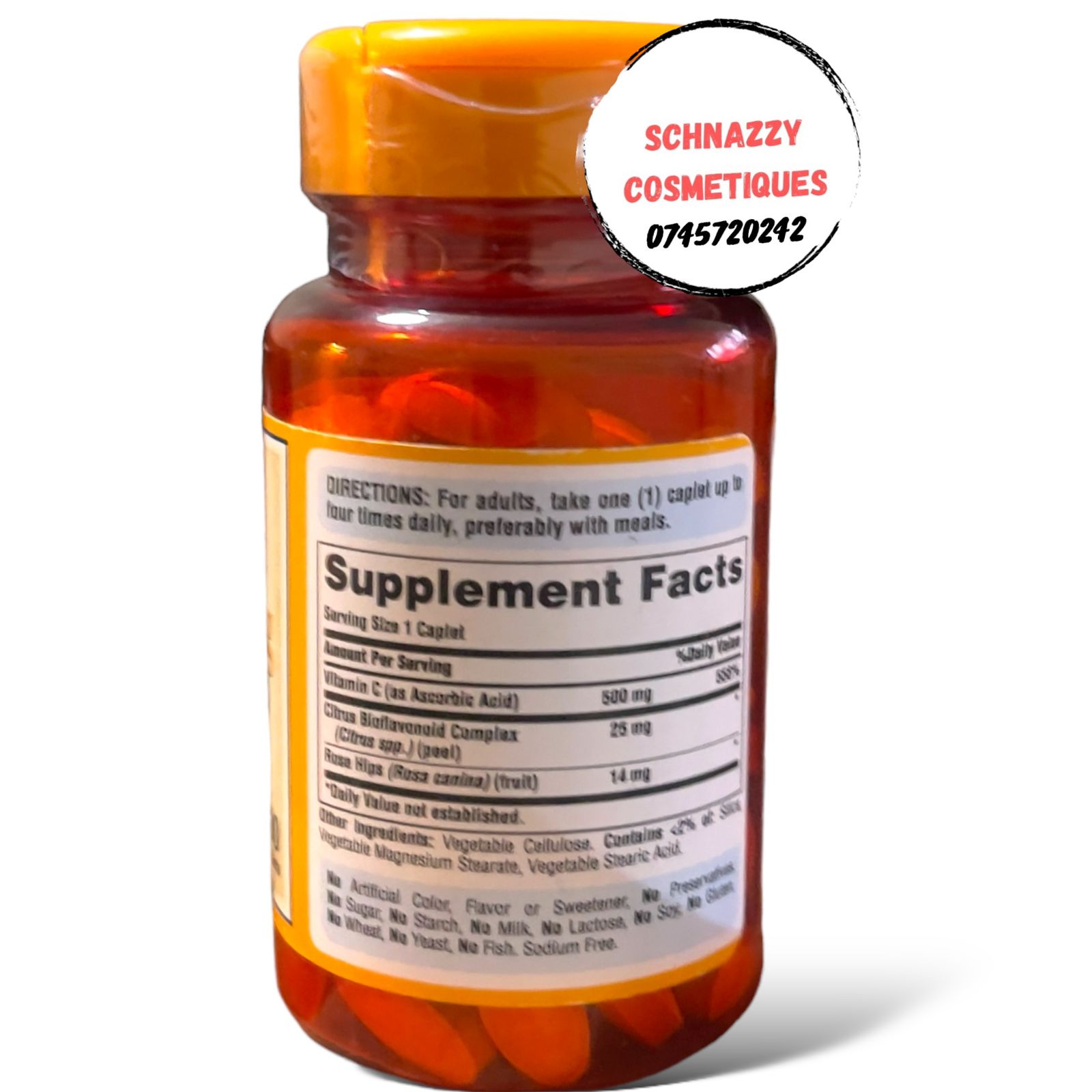 Puritan's Pride Vitamin C 500mg with Bioflavonoids and Wild Rose Hips (100 coated caplets)