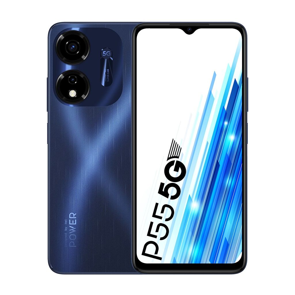 ITEL P55 5G 128GB STORAGE UPTO 16GB RAM (8GB +8GB EXTENDED) 45W POWER CHARGE 6.6''HD+ IPS DISPLAY 50MP + AI DUAL REAR CAMERA 5000mAh BATTERY + TYPE C CHARGING ANDROID 13 90Hz REFRESH RATE SMARTPHONES