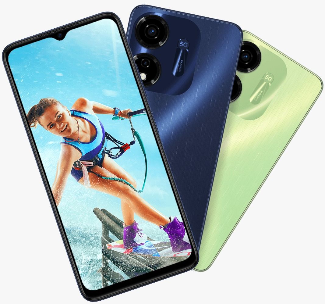 ITEL P55 5G 128GB STORAGE UPTO 16GB RAM (8GB +8GB EXTENDED) 45W POWER CHARGE 6.6''HD+ IPS DISPLAY 50MP + AI DUAL REAR CAMERA 5000mAh BATTERY + TYPE C CHARGING ANDROID 13 90Hz REFRESH RATE SMARTPHONES